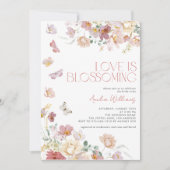 QR Code Love is Blossoming Pink Bridal Shower Kaart (Voorkant)
