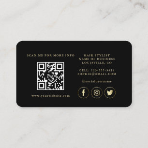 QR-code Luxe Gold Black Professional Visitekaartje