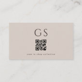 QR Code Luxury Boutique Taupe Neutral Visitekaartje (Achterkant)