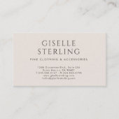 QR Code Luxury Boutique Taupe Neutral Visitekaartje (Voorkant)