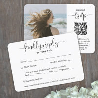 QR-code & maaltijd opties trendy modern script fot