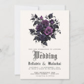 QR Code Macabre Deep Amethyst Paarse Rozen Kaart (Voorkant)