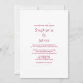 QR Code Magenta Minimale Heldere Kleurrijke Huweli Kaart (Voorkant)