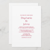 QR Code Magenta Minimale Heldere Kleurrijke Huweli Kaart (Voorkant / Achterkant)