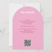 QR Code Magenta rose tout en un Faire-part de mari (Dos)