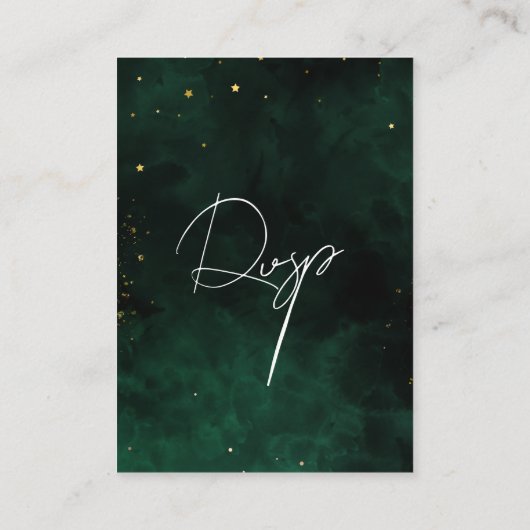 QR Code Magisch Donker Smaragd Groen Informatiekaartje (Achterkant)