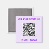 QR Code Magnet Gift met aangepaste tekst en kleure Magneet (Voorkant / Achterkant)