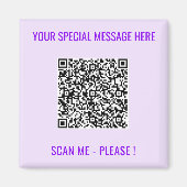 QR Code Magnet Gift met aangepaste tekst en kleure Magneet (Voorkant)