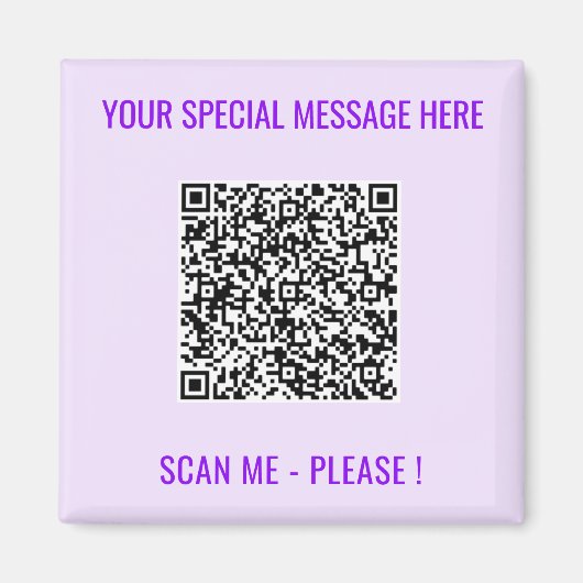 QR Code Magnet Gift met aangepaste tekst en kleure Magneet (Voorkant)