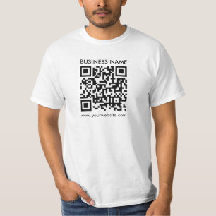 QR Code Mannen Modern Elegant Custom Sjabloon Wit T-shirt