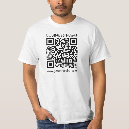  QR-code Mannen moderne witte waarde T-shirt (Voorkant)