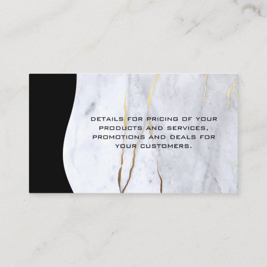 QR-code / Marble Blue Gold-Visitekaartje Visitekaartje (Achterkant)