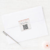 QR Code Marble Pink Glitter Drivers Bedrijfsnaam Vierkante Sticker (Envelop)