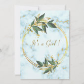 QR Code Marbre blanc bébé fille douche Invitation (Dos)