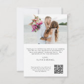 QR Code Mariage Merci photo minimaliste (Dos)