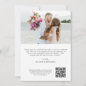 QR Code Mariage Merci photo minimaliste (Dos)