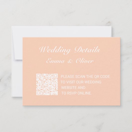 QR Code Mariage Site Web Détails Carte de boîtier (Devant)