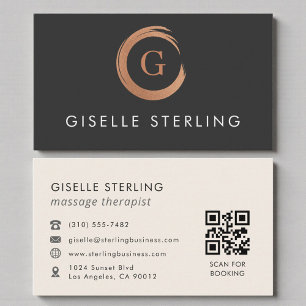 QR Code Massagetherapeut Modern Minimalistisch Visitekaartje