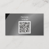 Qr-code Matig zwart, modern Visitekaartje (Achterkant)