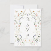 QR Code Meadow Wildflower Rustieke foto bruiloft RSVP Kaartje (Voorkant)