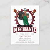 QR-code Mechanisch automatisch reparatiestaal Visitekaartje (Voorkant)