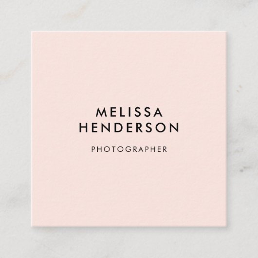 QR-code Meisje minimale professionele Blush roze Vierkante Visitekaartje (Voorkant)