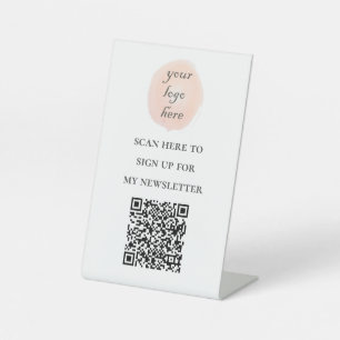 QR-code meld je aan voor mijn nieuwsbrief voeg je Reclamebord Met Voetstuk