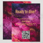 QR code menu Elégance céleste marbre (Devant / Derrière)