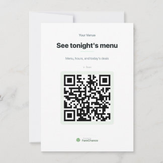 QR-code menu invoegkaart voor restaurants, op maat