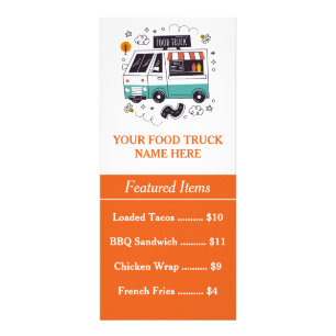 QR Code Menu Kaart voor Voedseltruck Rack Card