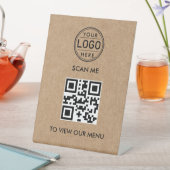 QR Code Menu Logo Modern Reclamebord Met Voetstuk (Insitu)