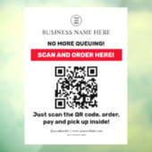 QR Code Menu Scan Bestelling Raamsticker (Vel 3)