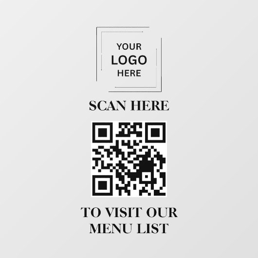 QR-code Menu Vinyl Raam Sticker Bord (Vel)