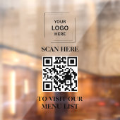 QR-code Menu Vinyl Raam Sticker Bord (Vel 2)