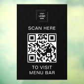 QR-code Menu Vinyl Raam Sticker Bord (Vel 3)