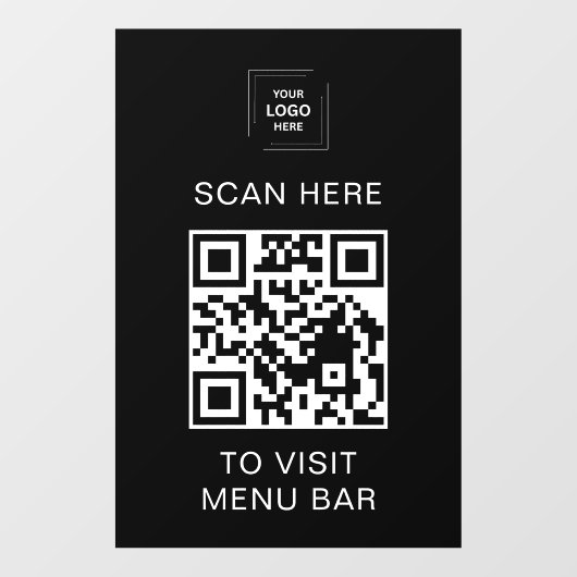QR-code Menu Vinyl Raam Sticker Bord (Vel)