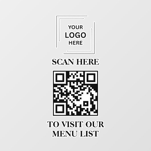 QR-code Menu Vinyl Raam Sticker Bord (Vel)