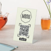 QR Code Menu voor restaurants touchless Modern Reclamebord Met Voetstuk (Insitu)