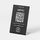 QR Code Menu voor restaurants touchless Modern Reclamebord Met Voetstuk (Voorkant)