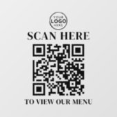 QR-code Menutekst Aangepast Logo Raamsticker (Vel)