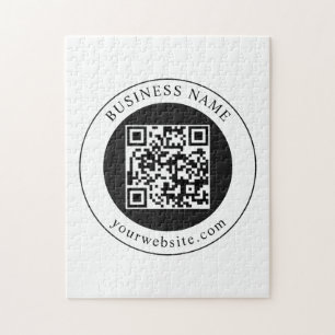 QR-code met bedrijfsnaam bewerkbaar Legpuzzel