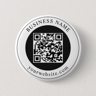QR-code met bedrijfsnaam bewerkbaar Ronde Button 5,7 Cm