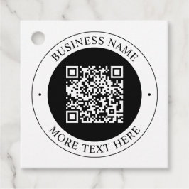 QR-code met bedrijfsnaam bewerkbare cirkelvormige Bedankjes Labels