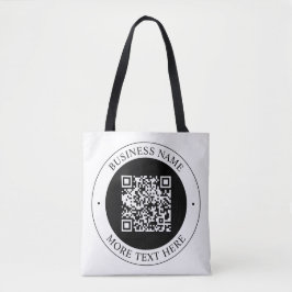 QR-code met bedrijfsnaam bewerkbare cirkelvormige Draagtas