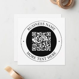 QR-code met bedrijfsnaam Bewerkbare cirkelvormige Notitiekaartje