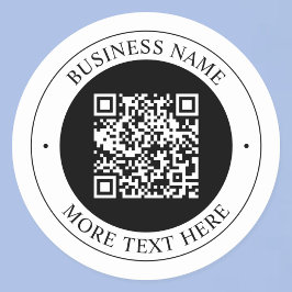 QR-code met bedrijfsnaam Bewerkbare cirkelvormige Ronde Sticker