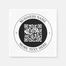 QR-code met bedrijfsnaam bewerkbare cirkelvormige Servet