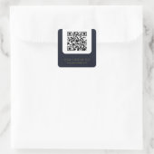 QR-code met blauwegant van de douanetekst Vierkante Sticker (Tas)