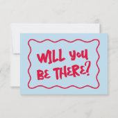 QR-code met de hand geschreven kleurrijke retro he RSVP Kaartje (Achterkant)