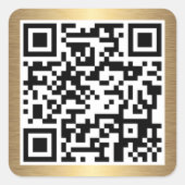 QR-code met gouden gradiëntrand Vierkante Sticker (Voorkant)